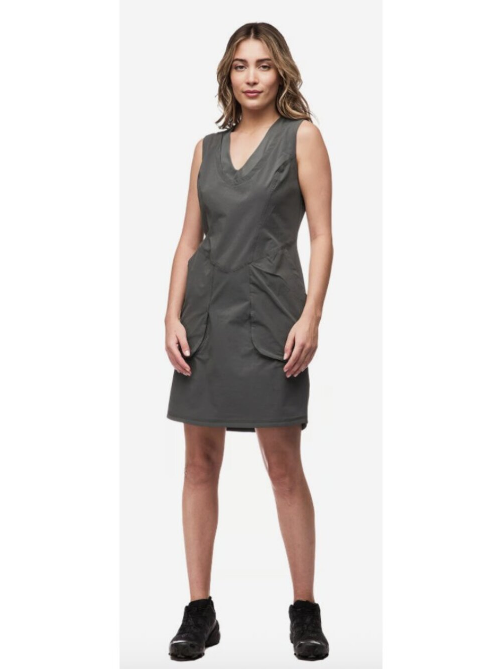 INDYEVA Liike VI Dress in Gray XS Gorpcore Outdoor Active Mesh Hiking UPF
